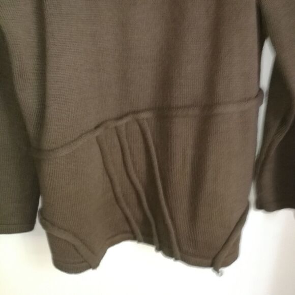 𝅺KOKOMARINA Winter Chocolate Brown Merino Wool Lagenlook Oversized Knit Small - Picture 7 of 14
